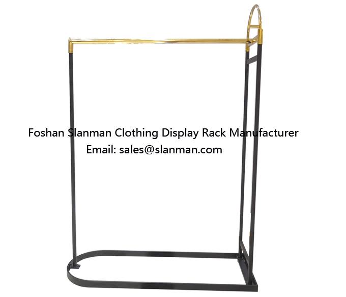 Metal Rack Gold Retail Store Furniture Boutique Garment Clothing Display Stand