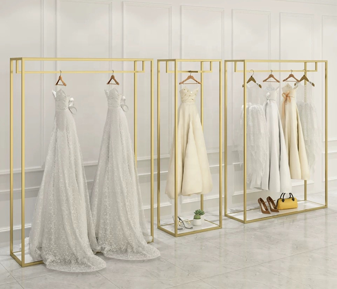 Wholesale Simple Design Metal Wedding Prom Dress Garment Store Clothing Display Rack for Shop Fitting